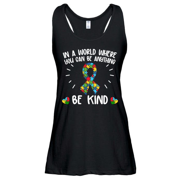 Be Kind Motivational Autism Awareness Slogan Autism Puzzle Message Ladies Essential Flowy Tank