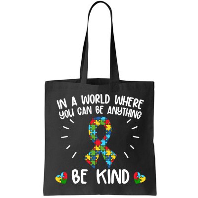 Be Kind Motivational Autism Awareness Slogan Autism Puzzle Message Bag