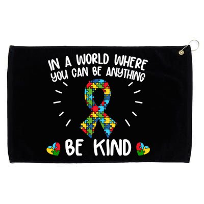 Be Kind Motivational Autism Awareness Slogan Autism Puzzle Message Grommeted Golf Towel