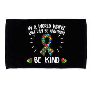 Be Kind Motivational Autism Awareness Slogan Autism Puzzle Message Microfiber Hand Towel