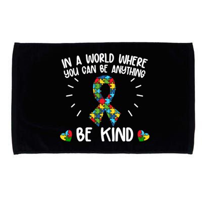 Be Kind Motivational Autism Awareness Slogan Autism Puzzle Message Microfiber Hand Towel