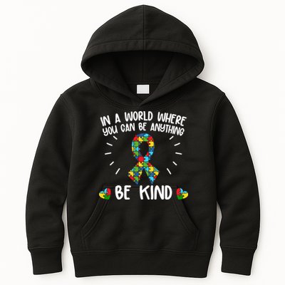 Be Kind Motivational Autism Awareness Slogan Autism Puzzle Message Kids Hoodie