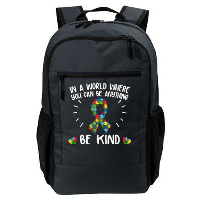 Be Kind Motivational Autism Awareness Slogan Autism Puzzle Message Daily Commute Backpack