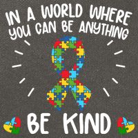 Be Kind Motivational Autism Awareness Slogan Autism Puzzle Message Cotton Canvas Backpack