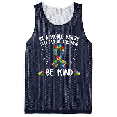 Be Kind Motivational Autism Awareness Slogan Autism Puzzle Message Mesh Reversible Basketball Jersey Tank