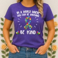 Be Kind Motivational Autism Awareness Slogan Autism Puzzle Message Womens T-Shirt