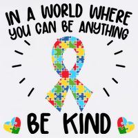 Be Kind Motivational Autism Awareness Slogan Autism Puzzle Message Garment-Dyed Sweatshirt