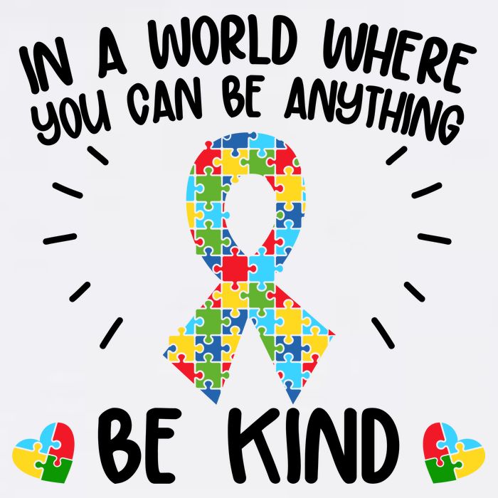 Be Kind Motivational Autism Awareness Slogan Autism Puzzle Message Garment-Dyed Sweatshirt