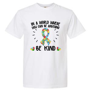 Be Kind Motivational Autism Awareness Slogan Autism Puzzle Message Garment-Dyed Heavyweight T-Shirt