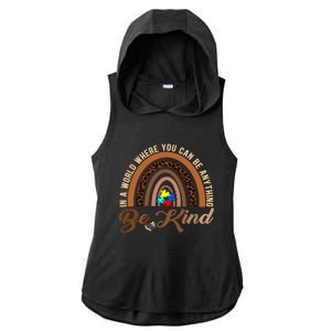 Be Kind Melanin Black History Month Rainbow Autism Leopard Gift Ladies PosiCharge Tri-Blend Wicking Draft Hoodie Tank