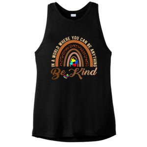 Be Kind Melanin Black History Month Rainbow Autism Leopard Gift Ladies PosiCharge Tri-Blend Wicking Tank