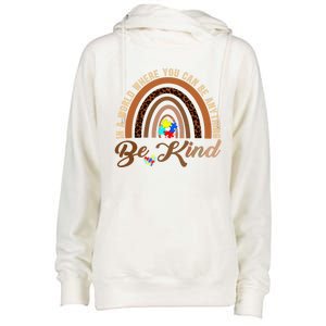 Be Kind Melanin Black History Month Rainbow Autism Leopard Gift Womens Funnel Neck Pullover Hood