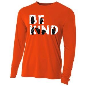 Be Kind Melanin Interpreter Sign Language African American Gift Cooling Performance Long Sleeve Crew