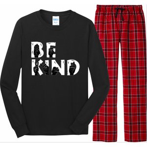 Be Kind Melanin Interpreter Sign Language African American Gift Long Sleeve Pajama Set