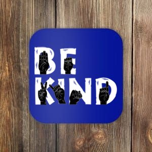 Be Kind Melanin Interpreter Sign Language African American Gift Coaster