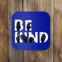 Be Kind Melanin Interpreter Sign Language African American Gift Coaster