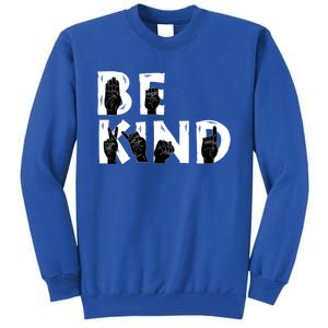 Be Kind Melanin Interpreter Sign Language African American Gift Tall Sweatshirt