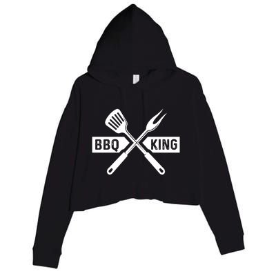 Bbq King Memorial Day Grilling Meat Smoking Gift Crop Fleece Hoodie