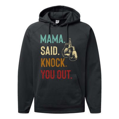 Boxing Kickboxing Mama Said Knock You Out Performance Fleece Hoodie