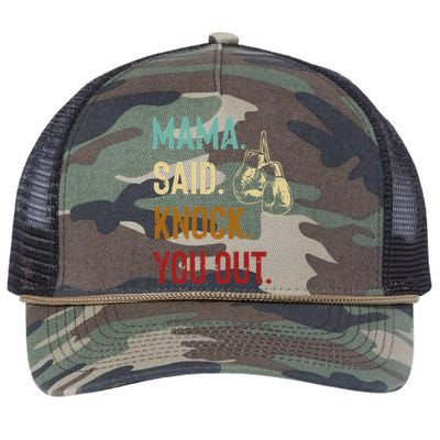 Boxing Kickboxing Mama Said Knock You Out Retro Rope Trucker Hat Cap