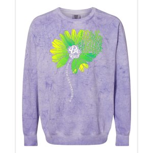 Be Kind Mental Health Awareness Flower Colorblast Crewneck Sweatshirt