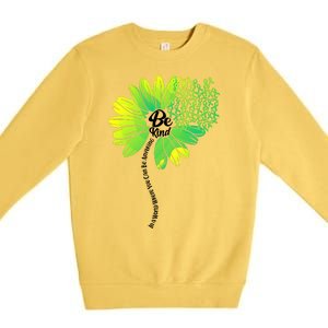 Be Kind Mental Health Awareness Flower Premium Crewneck Sweatshirt