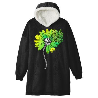 Be Kind Mental Health Awareness Flower Hooded Wearable Blanket
