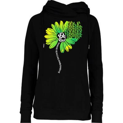 Be Kind Mental Health Awareness Flower Womens Funnel Neck Pullover Hood