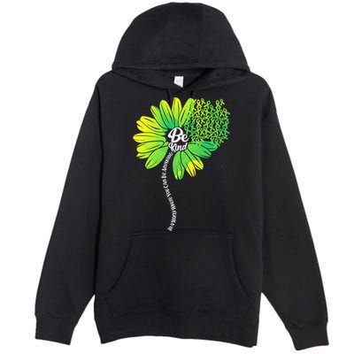Be Kind Mental Health Awareness Flower Premium Pullover Hoodie