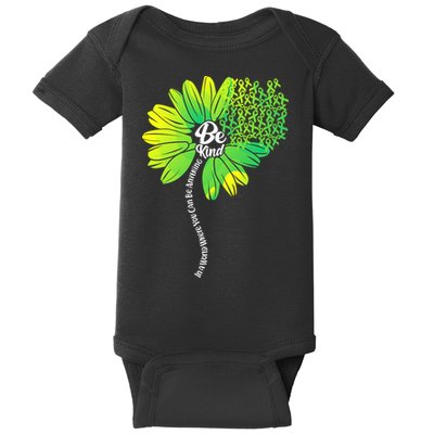Be Kind Mental Health Awareness Flower Baby Bodysuit