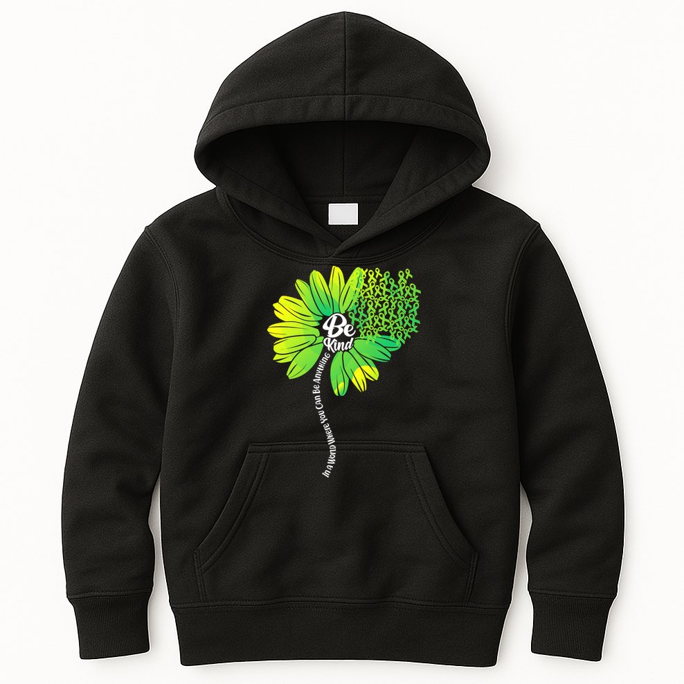Be Kind Mental Health Awareness Flower Kids Hoodie