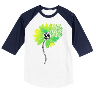 Be Kind Mental Health Awareness Flower Baseball Sleeve Shirt