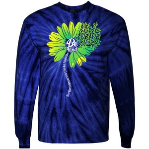 Be Kind Mental Health Awareness Flower Tie-Dye Long Sleeve Shirt