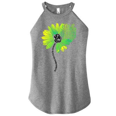 Be Kind Mental Health Awareness Flower Women’s Perfect Tri Rocker Tank