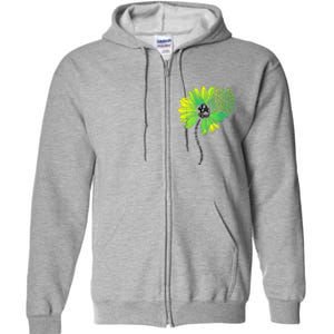 Be Kind Mental Health Awareness Flower Full Zip Hoodie