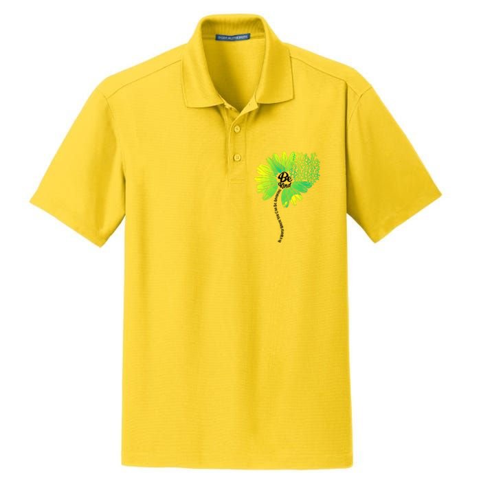 Be Kind Mental Health Awareness Flower Dry Zone Grid Polo