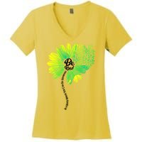 Be Kind Mental Health Awareness Flower Women's V-Neck T-Shirt
