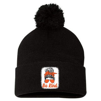 Be Kind Messy Unity Day Orange Anti Bullying Kids Unity Day Pom Pom 12in Knit Beanie