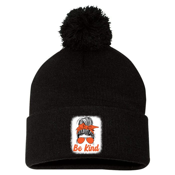 Be Kind Messy Unity Day Orange Anti Bullying Kids Unity Day Pom Pom 12in Knit Beanie