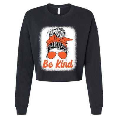 Be Kind Messy Unity Day Orange Anti Bullying Kids Unity Day Cropped Pullover Crew