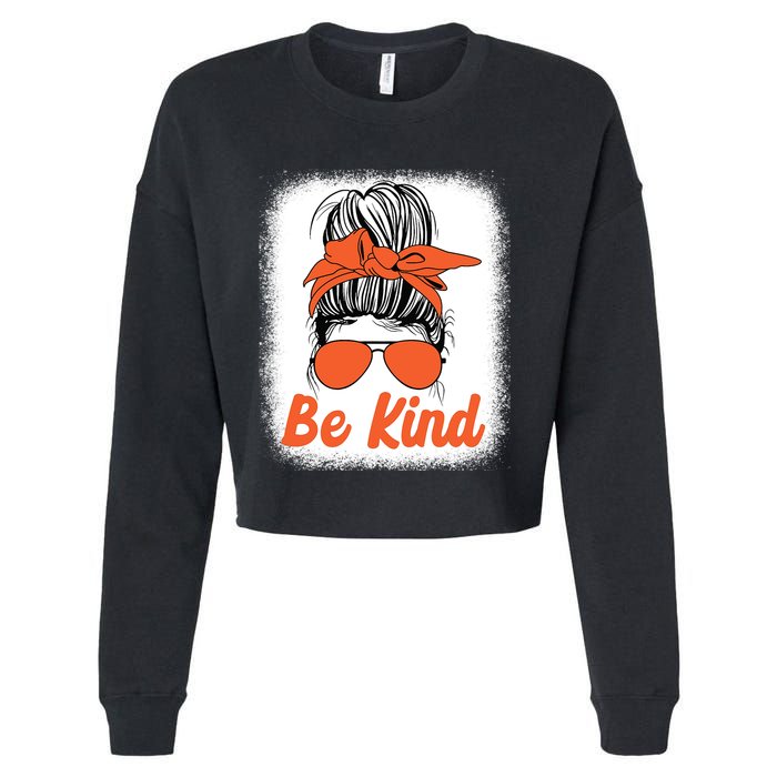 Be Kind Messy Unity Day Orange Anti Bullying Kids Unity Day Cropped Pullover Crew
