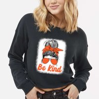 Be Kind Messy Unity Day Orange Anti Bullying Kids Unity Day Cropped Pullover Crew