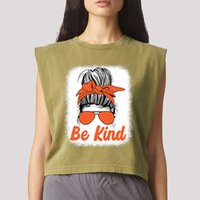 Be Kind Messy Unity Day Orange Anti Bullying Kids Unity Day Garment-Dyed Women's Muscle Tee