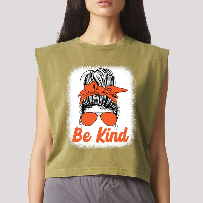 Be Kind Messy Unity Day Orange Anti Bullying Kids Unity Day Garment-Dyed Women's Muscle Tee