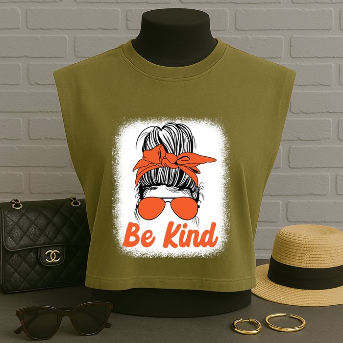 Be Kind Messy Unity Day Orange Anti Bullying Kids Unity Day Garment-Dyed Women's Muscle Tee