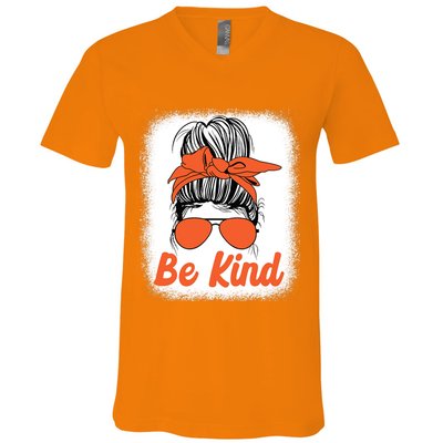 Be Kind Messy Unity Day Orange Anti Bullying Kids Unity Day V-Neck T-Shirt