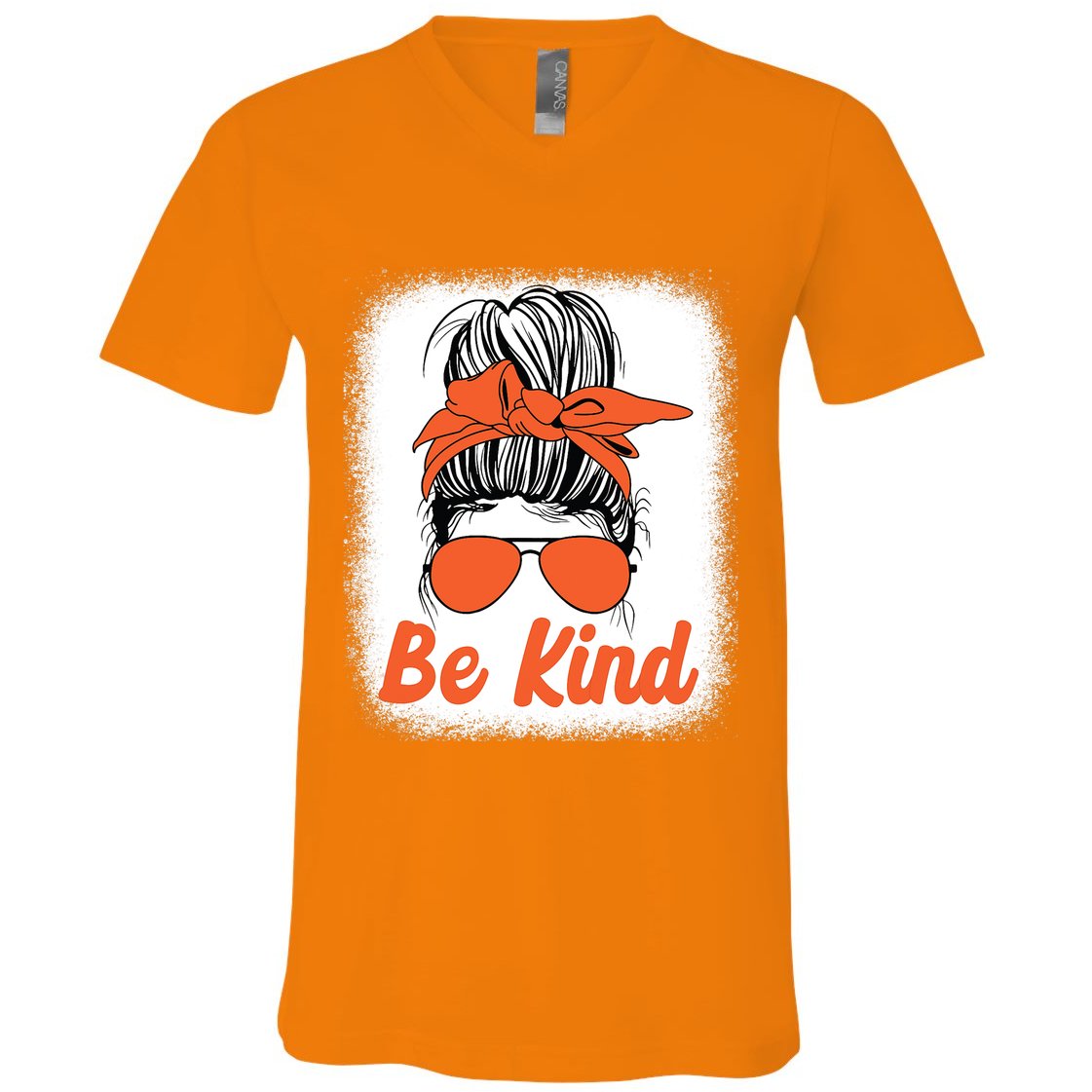 Be Kind Messy Unity Day Orange Anti Bullying Kids Unity Day V-Neck T-Shirt