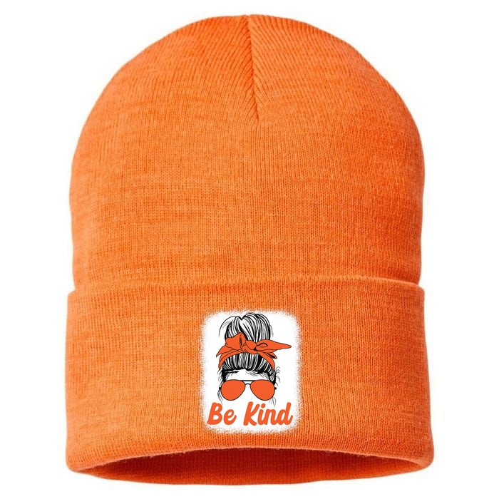 Be Kind Messy Unity Day Orange Anti Bullying Kids Unity Day Sustainable Knit Beanie