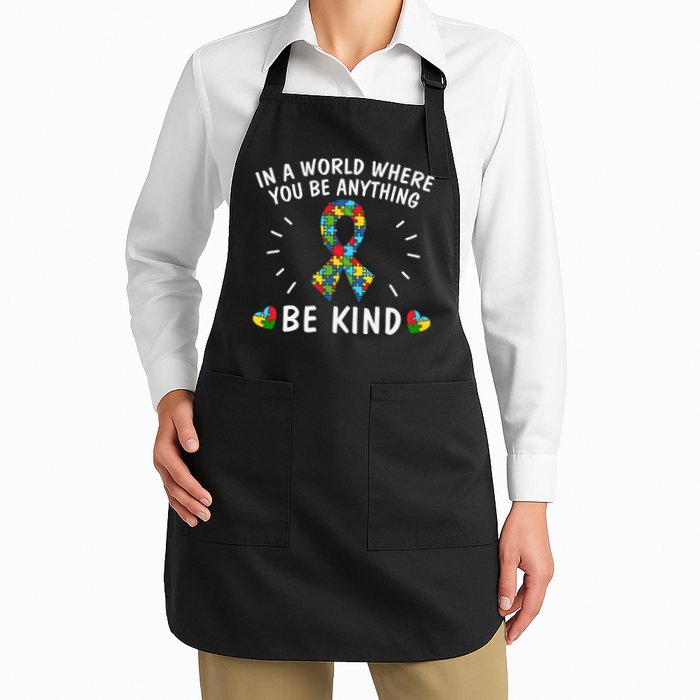 Be Kind Motivational Autism Awareness Slogan Autism Puzzle Message Apron
