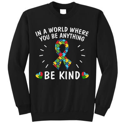 Be Kind Motivational Autism Awareness Slogan Autism Puzzle Message Sweatshirt